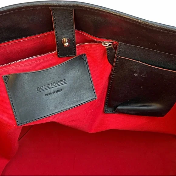 DOONEY & BOURKE Large Black Leather Computer Laptop Bag Shoulder Tote - Picture 7 of 17